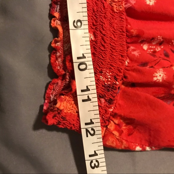 Mudd Floral Red Boho Blouse - Med - Picture 12 of 15